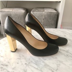 Kate Spate Black Leather Heels size 8